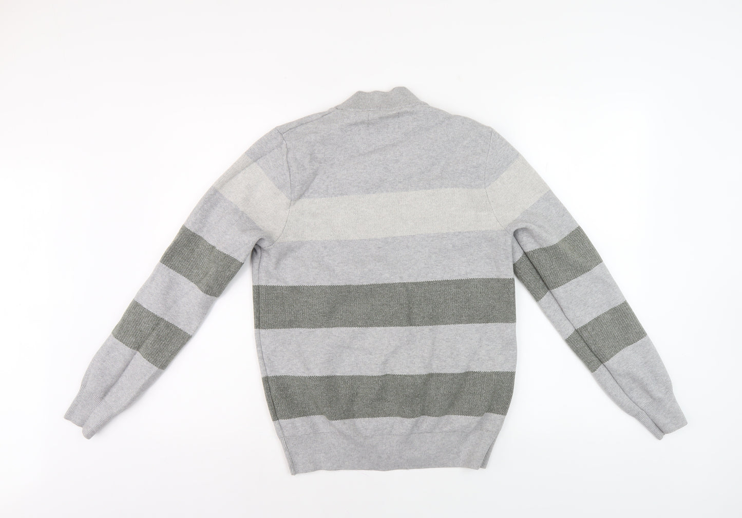 Marks and Spencer Men's Grey Full Zip Jumper, S