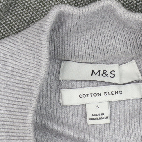 Marks and Spencer Men's Grey Full Zip Jumper, S