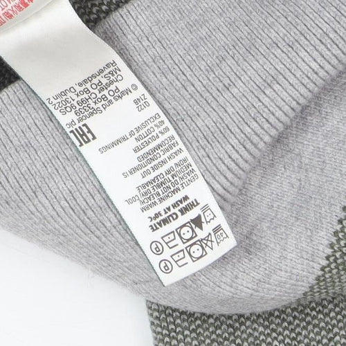 Marks and Spencer Men's Grey Full Zip Jumper, S