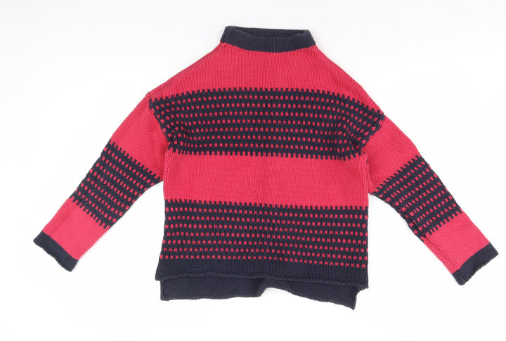 Next Women's Red Striped Pullover Jumper, M, High Neck