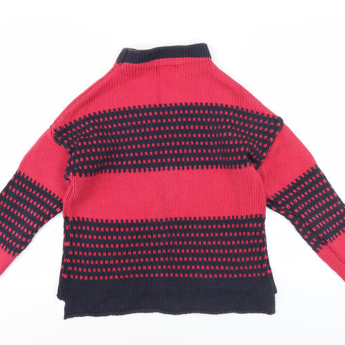 Next Women's Red Striped Pullover Jumper, M, High Neck