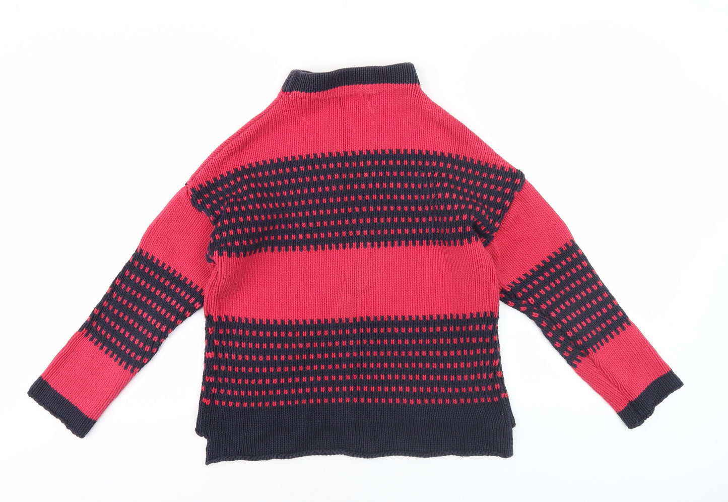 Next Women's Red Striped Pullover Jumper, M, High Neck