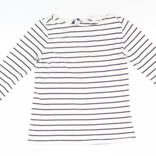 Crew Clothing Co Women’s White Striped Boat Neck Top