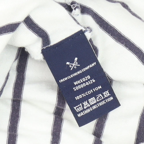 Crew Clothing Co Women’s White Striped Boat Neck Top