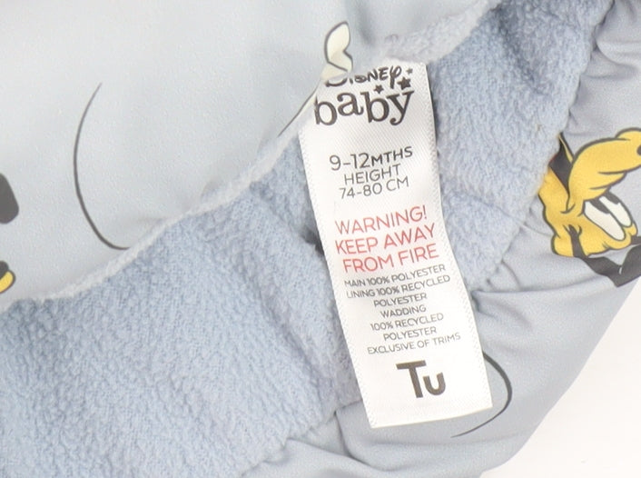 Disney Baby Blue Mickey Puffer Jacket 9-12 Months