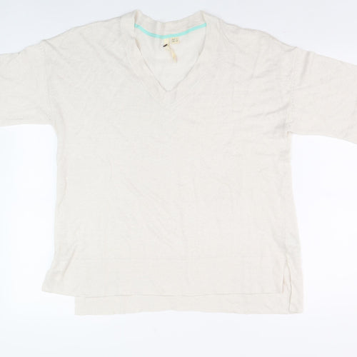 Ivory Women's Pullover Jumper, UK 10, V-Neck Lightweight