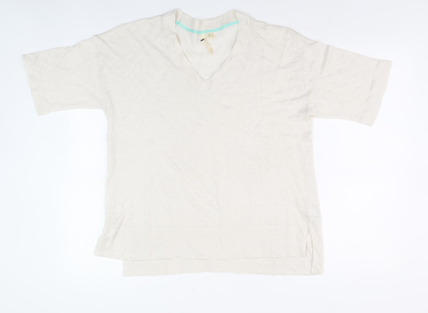 Ivory Women's Pullover Jumper, UK 10, V-Neck Lightweight
