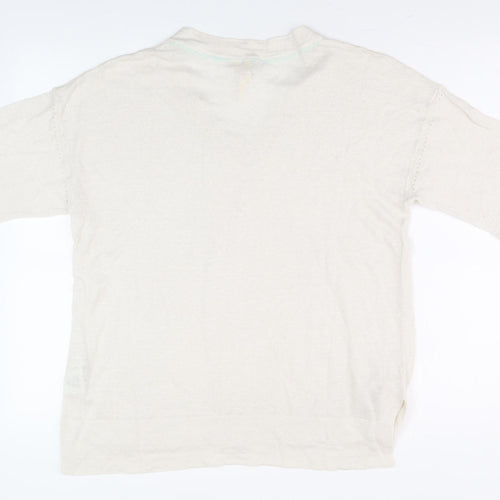 Ivory Women's Pullover Jumper, UK 10, V-Neck Lightweight