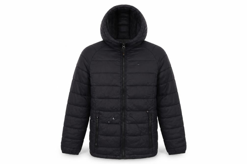 Front view of Karrimor boys’ black puffer jacket 11-12 years winter