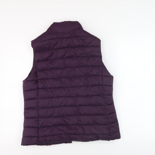 Gap Women's Purple Puffer Waistcoat M, Full Zip Casual