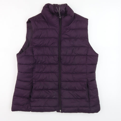 Gap Women's Purple Puffer Waistcoat M, Full Zip Casual