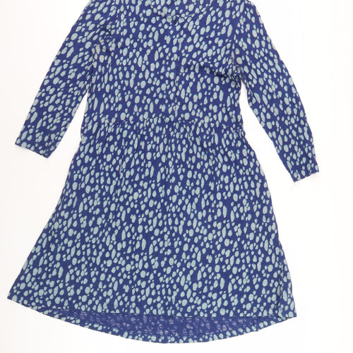Fat Face Women's Blue Geometric Dress Size 10