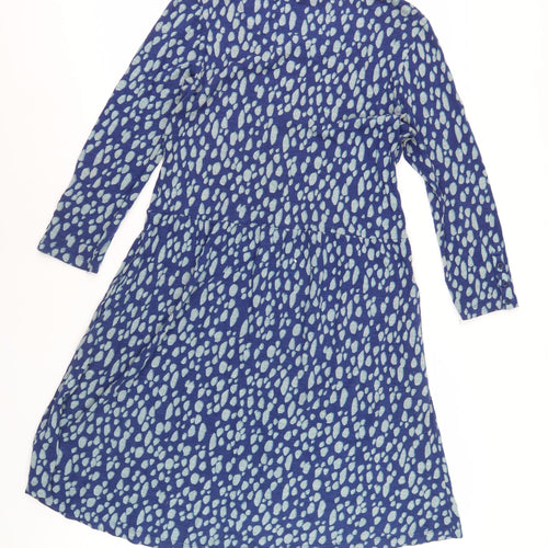 Fat Face Women's Blue Geometric Dress Size 10