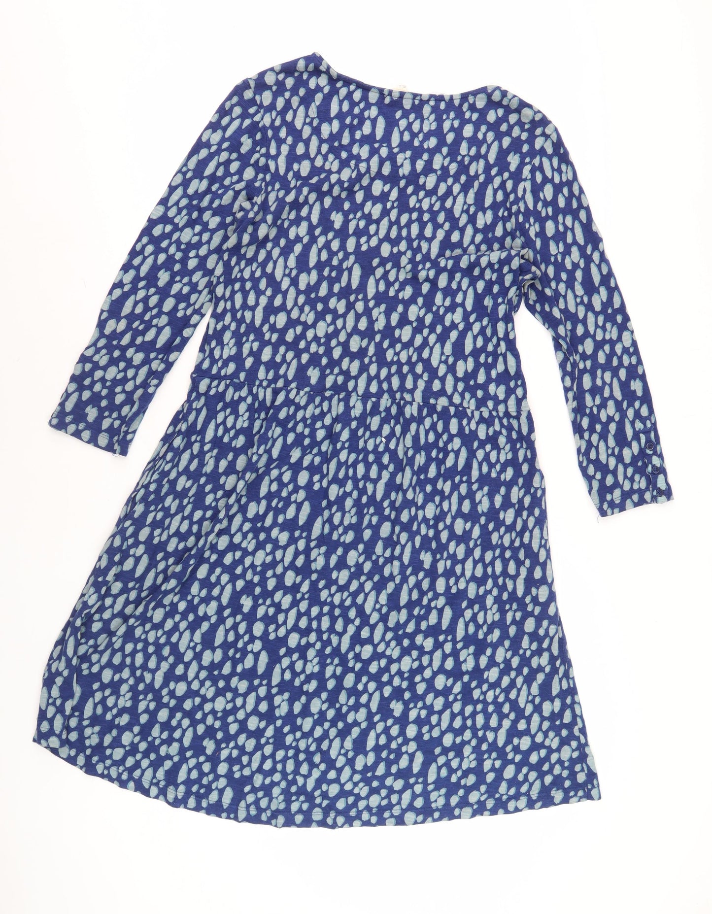 Fat Face Women's Blue Geometric Dress Size 10