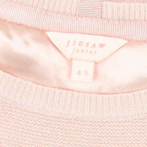 Jigsaw Junior Girls Pink & Grey Colourblock Pullover Jumper 4-5 Years