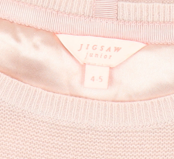 Jigsaw Junior Girls Pink & Grey Colourblock Pullover Jumper 4-5 Years