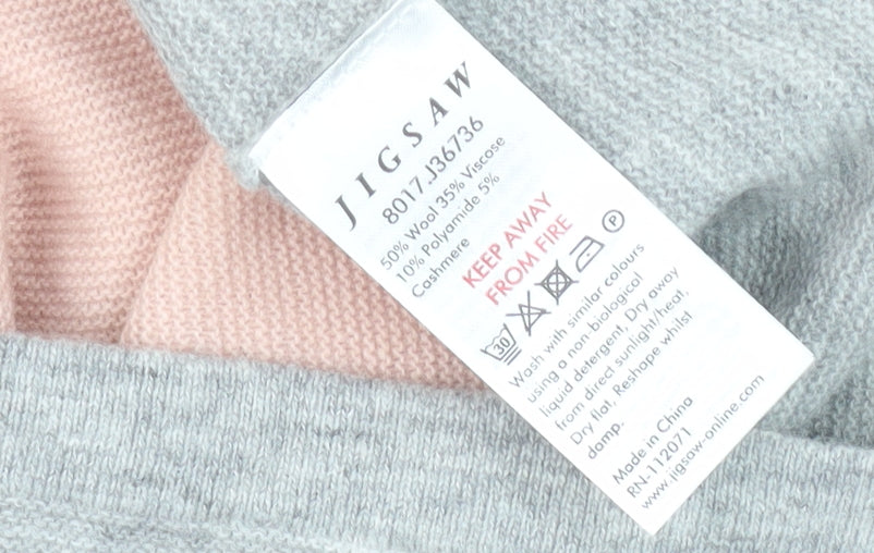 Jigsaw Junior Girls Pink & Grey Colourblock Pullover Jumper 4-5 Years