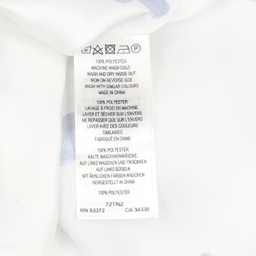 French Connection Women's White Floral Blouse, Size 8