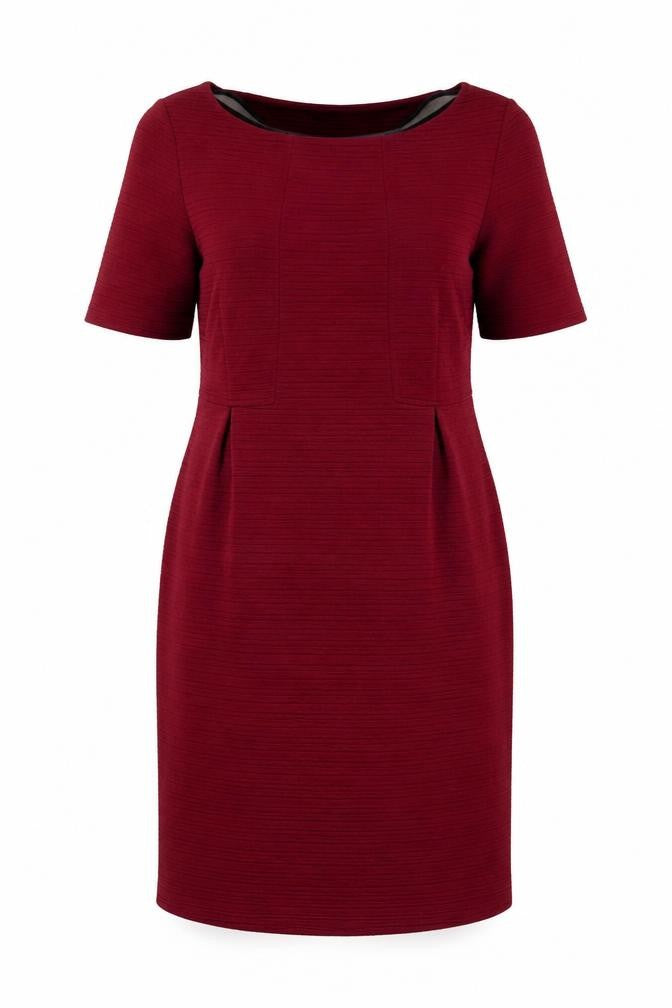 Front view of White Stuff Women's Red Shift Dress, size 12