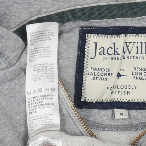 Jack Wills Men's Grey Full Zip Hoodie, M