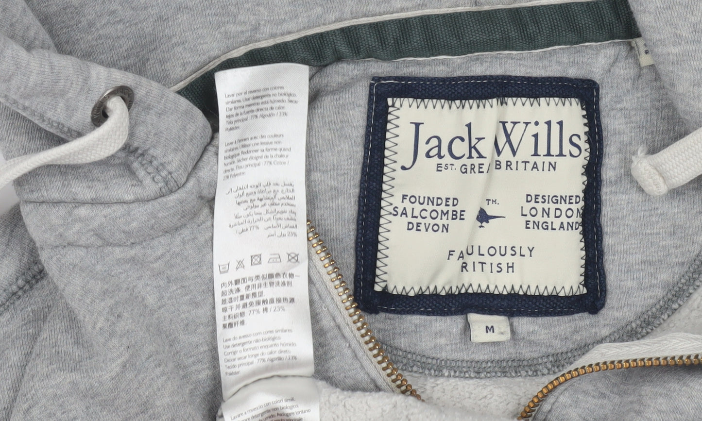 Jack Wills Men's Grey Full Zip Hoodie, M