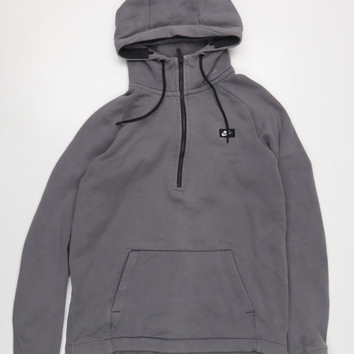 Nike Men's Grey M Hoodie 1/4 Zip with Logo