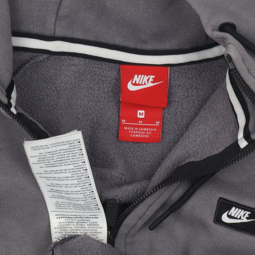 Nike Men's Grey M Hoodie 1/4 Zip with Logo