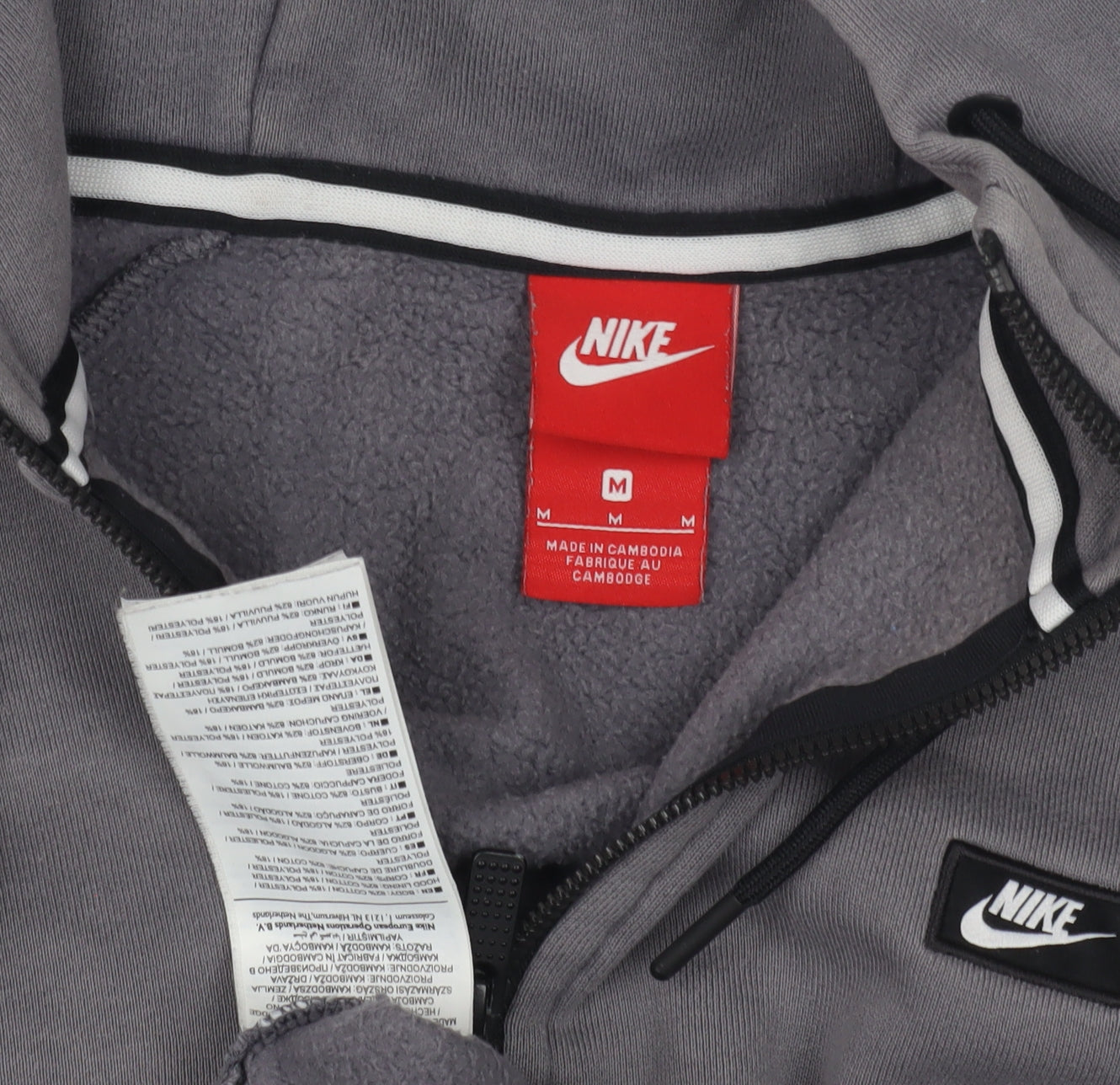Nike Men's Grey M Hoodie 1/4 Zip with Logo