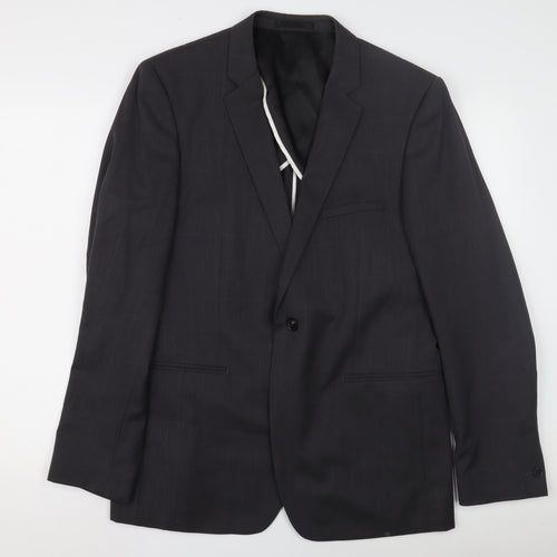 Reiss Men's Black Blazer, Size 42, Single-Breasted