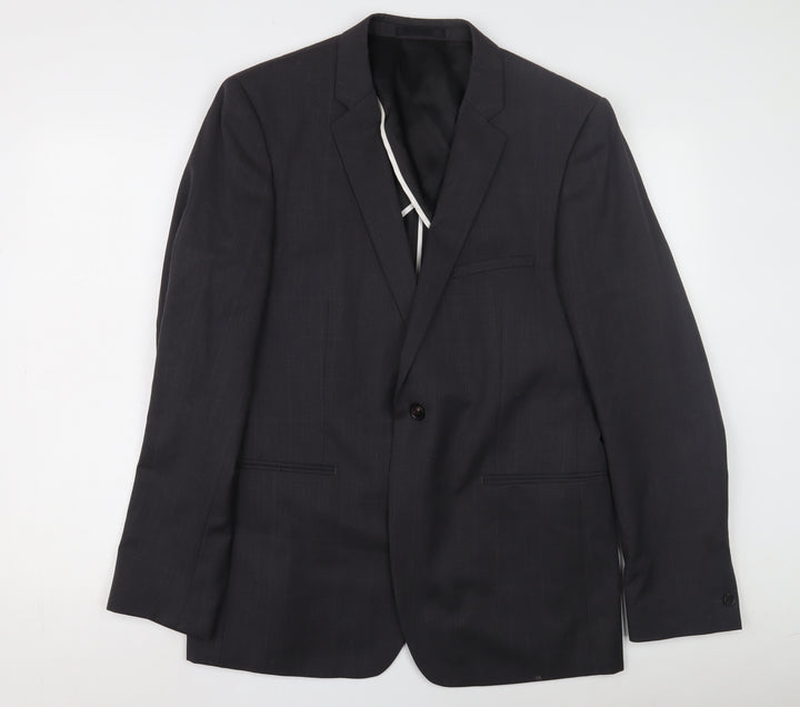 Reiss Men's Black Blazer, Size 42, Single-Breasted
