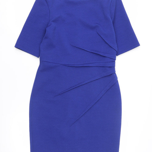W9 Women's Blue Sheath Dress Size 10 Elegant Workwear