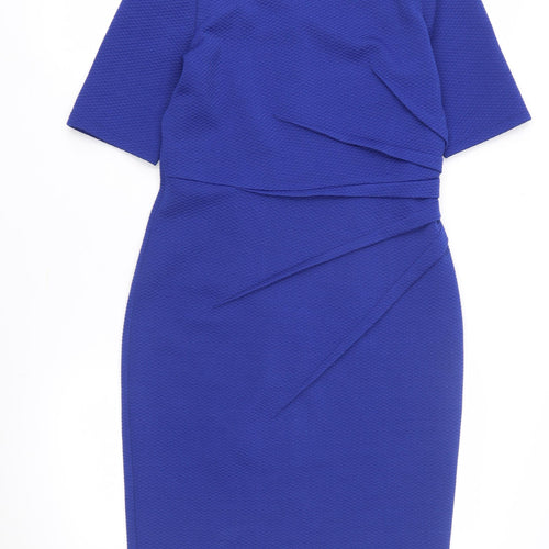 W9 Women's Blue Sheath Dress Size 10 Elegant Workwear