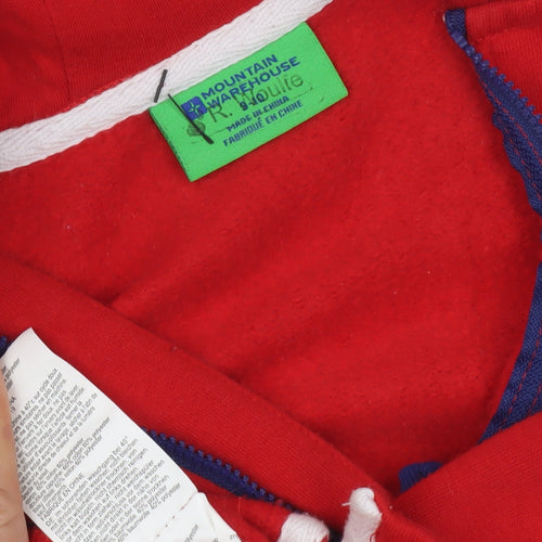 Mountain Warehouse Girls Red Full Zip Hoodie - Size 8 Years