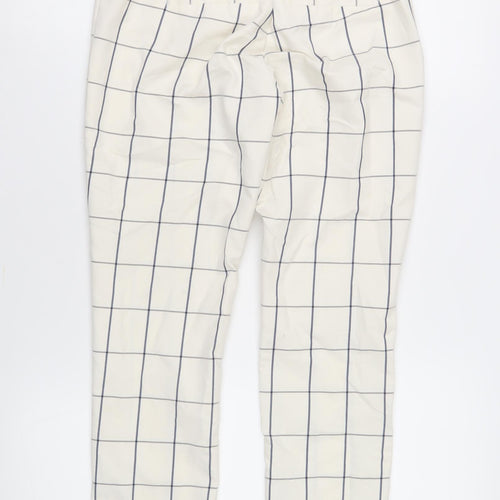 Banana Republic Women's White Check Trousers 2XS