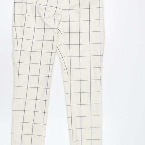 Banana Republic Women's White Check Trousers 2XS