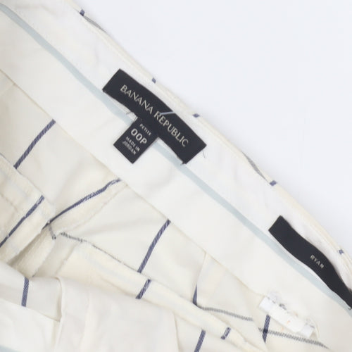 Banana Republic Women's White Check Trousers 2XS