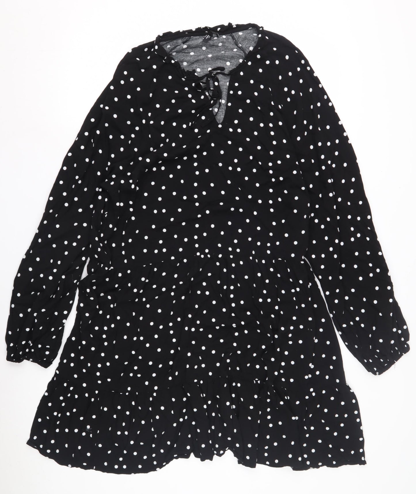 Vero Moda Women's Black Polka Dot Long Sleeve Dress