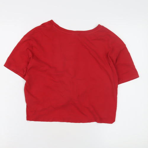 H&M Women's Red NASA Cropped T-Shirt Size 12
