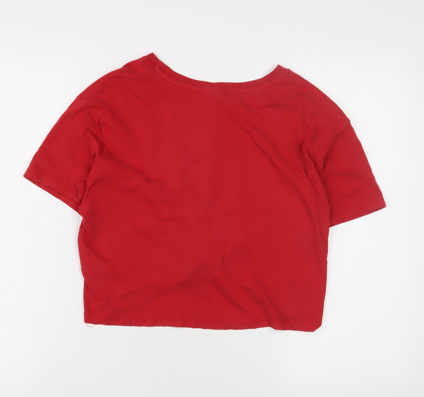 H&M Women's Red NASA Cropped T-Shirt Size 12