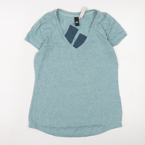 Adidas Women's Blue V-Neck T-Shirt Size 6