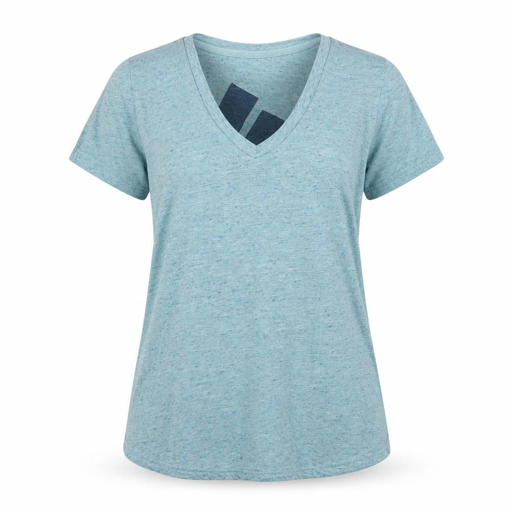 Front view of Adidas Women's Blue V-Neck T-Shirt, size 6