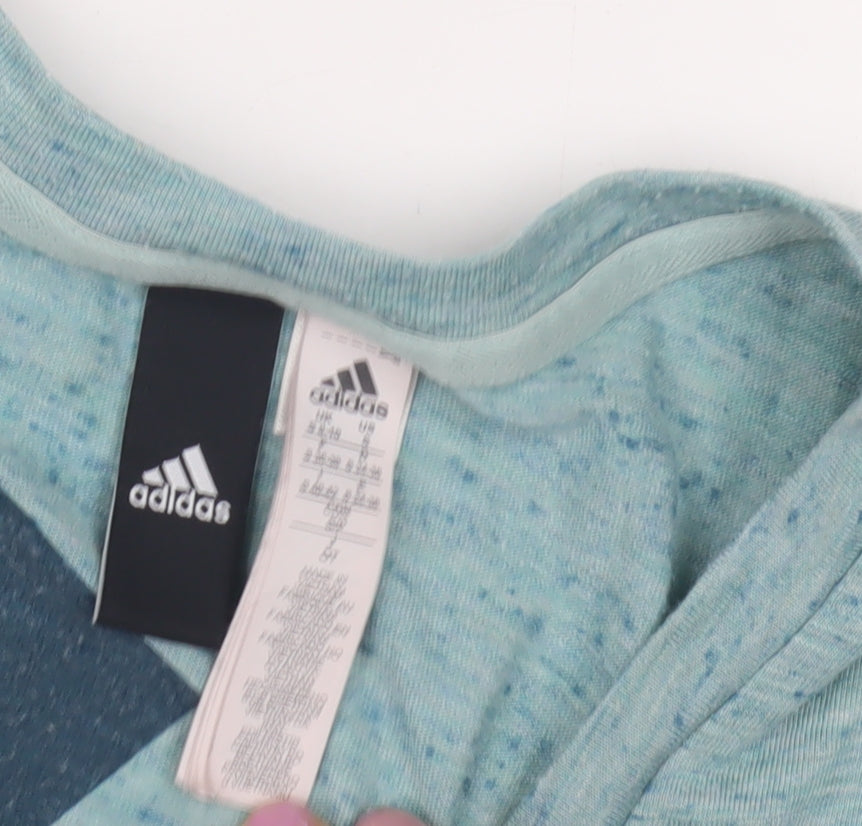 Adidas Women's Blue V-Neck T-Shirt Size 6