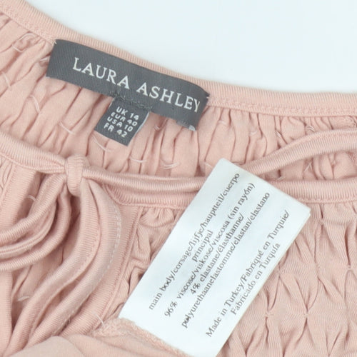 Laura Ashley Women's Pink Tunic Blouse Size 14