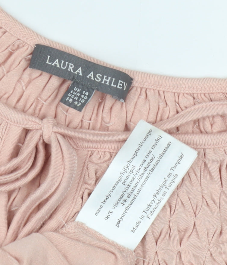 Laura Ashley Women's Pink Tunic Blouse Size 14