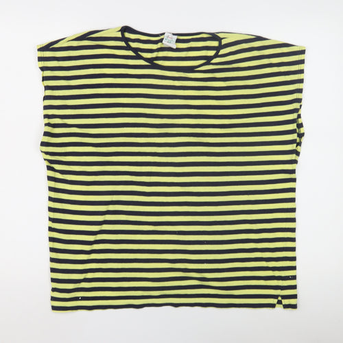 Benetton Women's Multicoloured Striped T-Shirt L