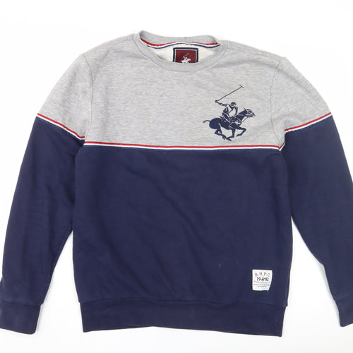 Beverly Hills Polo Club Men's Blue Grey Sweatshirt M