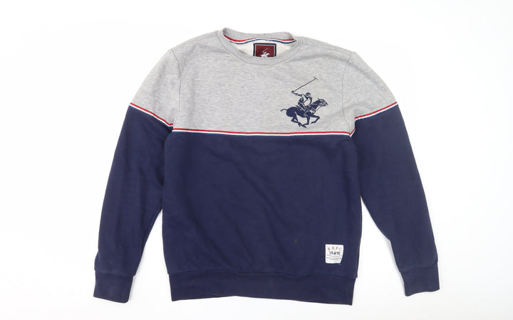 Beverly Hills Polo Club Men's Blue Grey Sweatshirt M