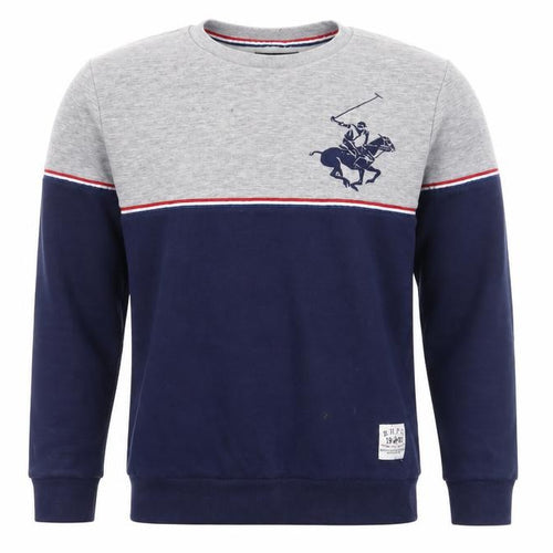 Beverly Hills Polo Club Men's Blue Grey Sweatshirt M