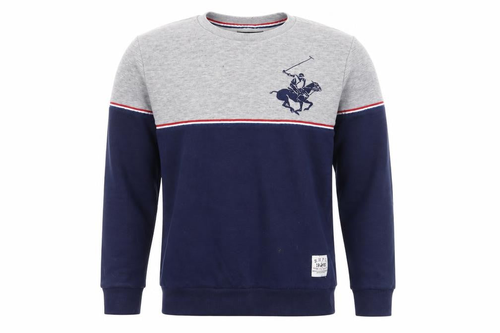 Beverly Hills Polo Club Men's Blue Grey Sweatshirt M