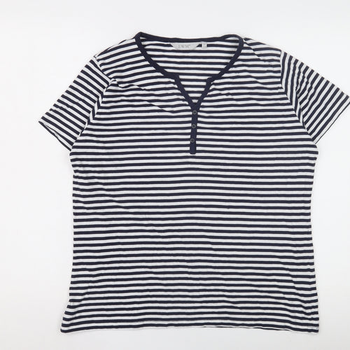 EWM Women's Multicoloured Striped T-Shirt, Size M, Casual
